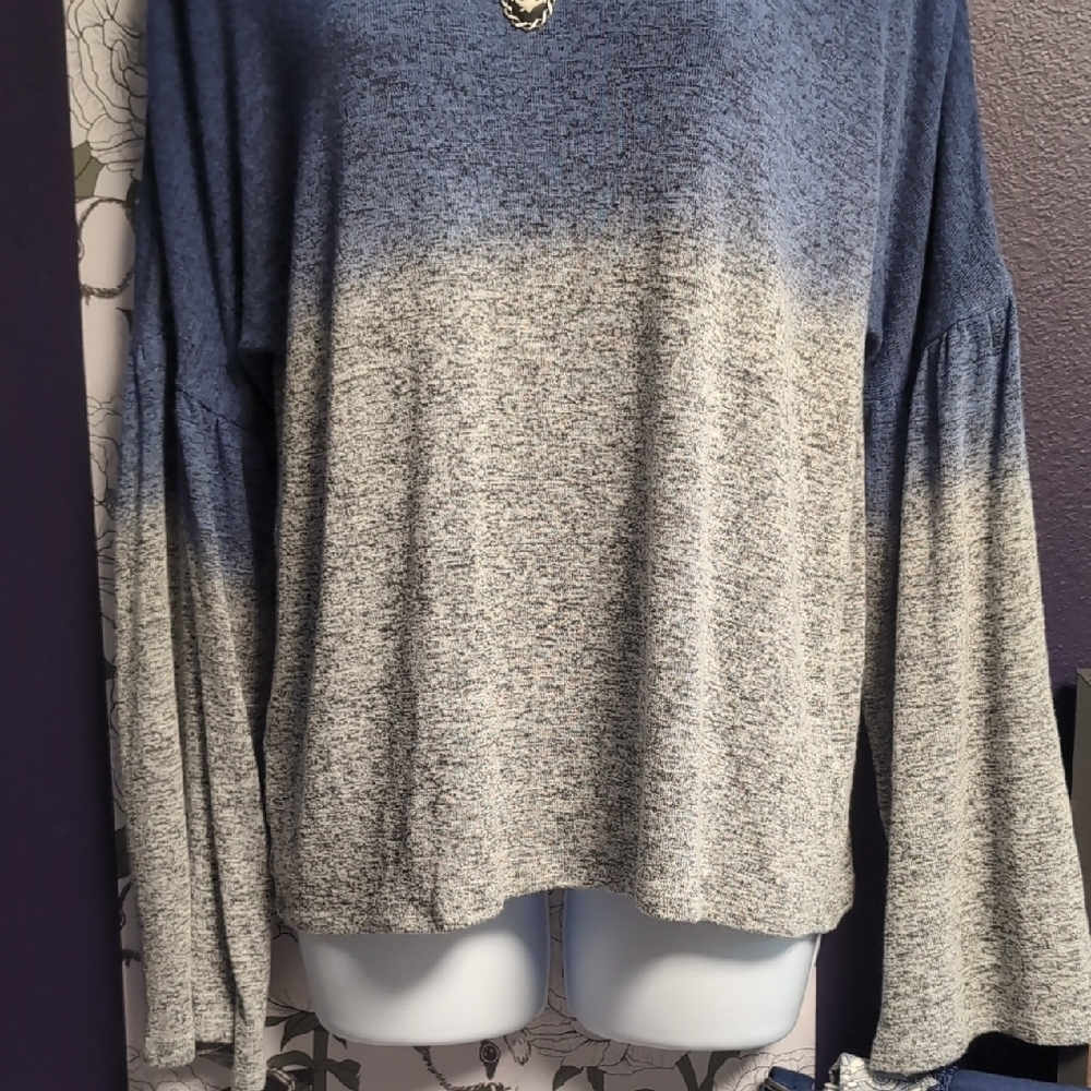 Grayson Threads Blue and Gray Gradient Blouse - image 4
